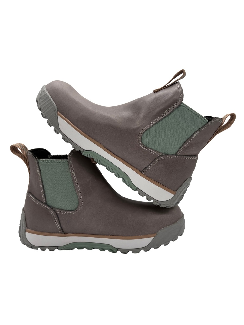 XTRATUF Women’s Leather Chelsea Ankle Boots Grey Iceberg Size 7 Waterproof